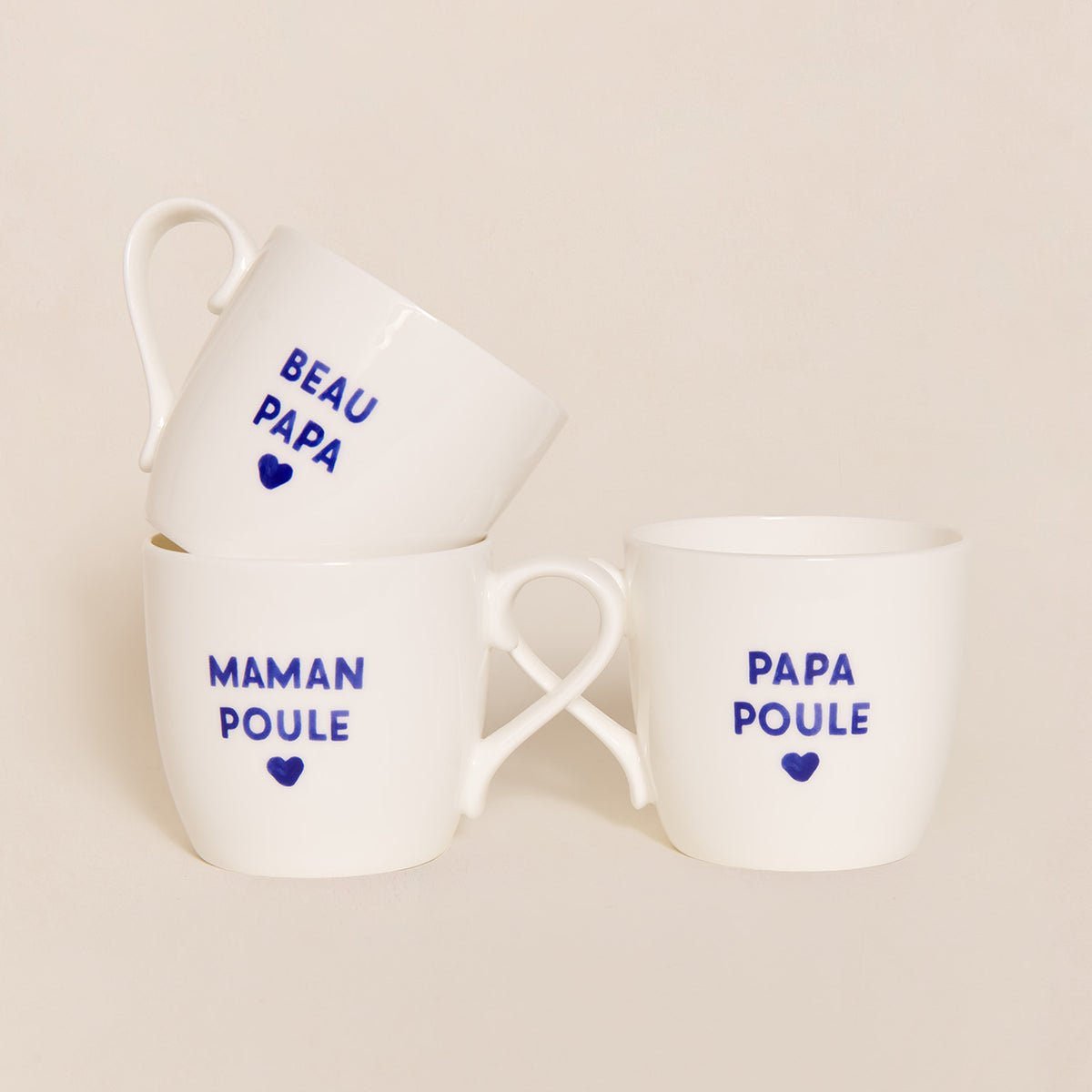 Mug papa, PETIT CŒUR blanc - blanc - papou, EMOI EMOI