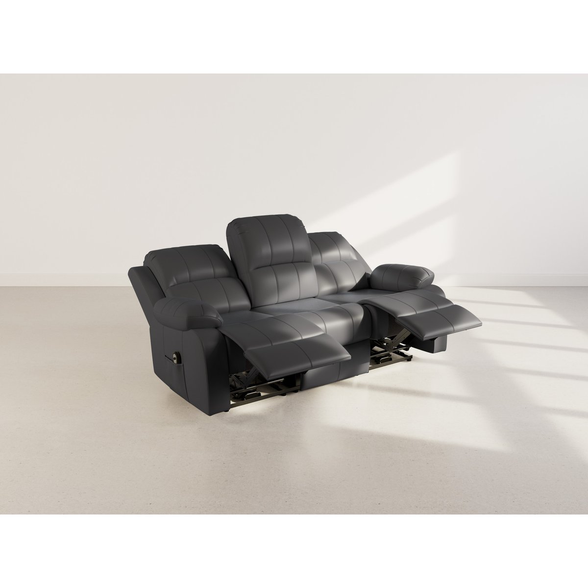 Canapé relax électrique en simili 3 places, ARMAND noir, BEST MOBILIER