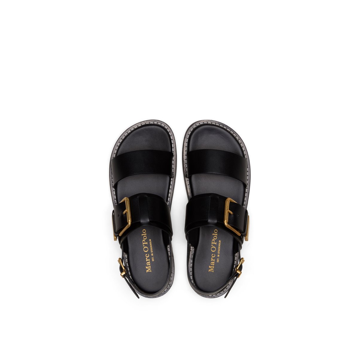 Sandale modèle Stina en cuir de vache noble schwarz, MARC O'POLO