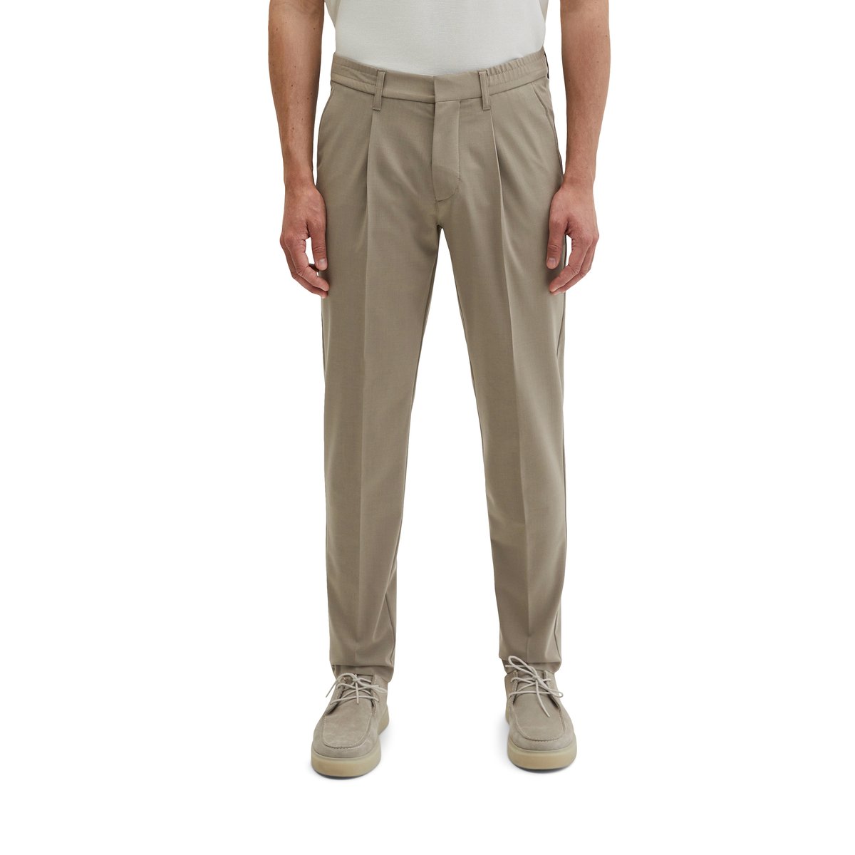 Pantalon Modèle Morot Jogger DFB Travel Collection en Technical Wool Blend léger marron, MARC O'POLO