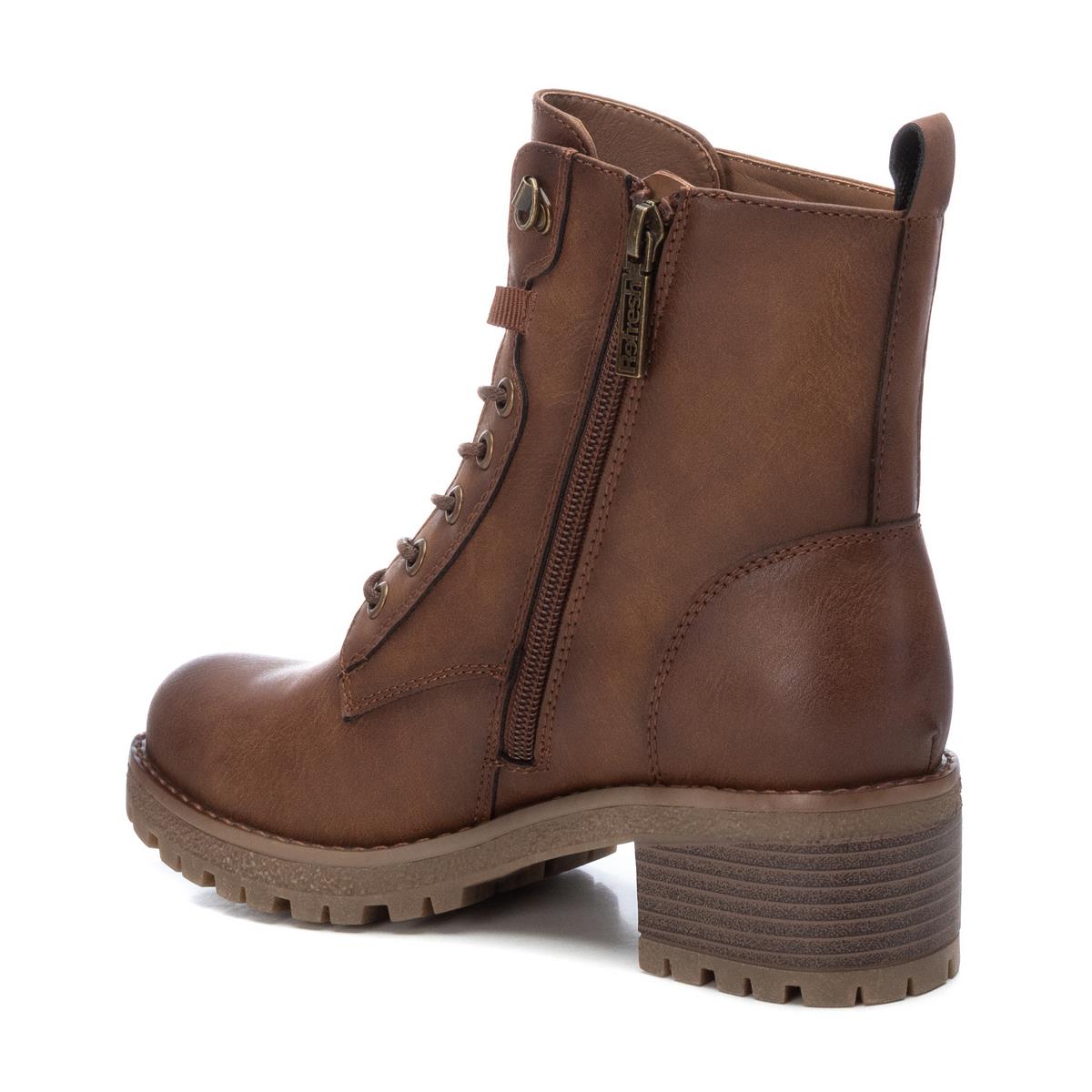 Bottine Militaire Talon Décontractée Fermeture éclair camel, REFRESH