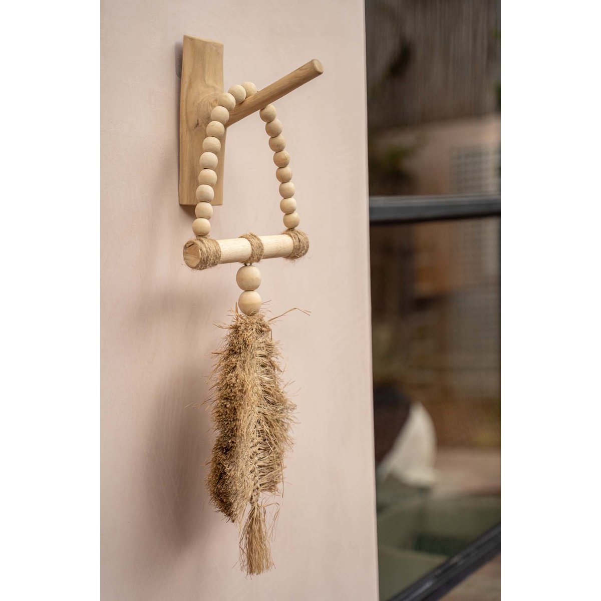 Patère en bois de teck HOOK beige, BAZAR BIZAR