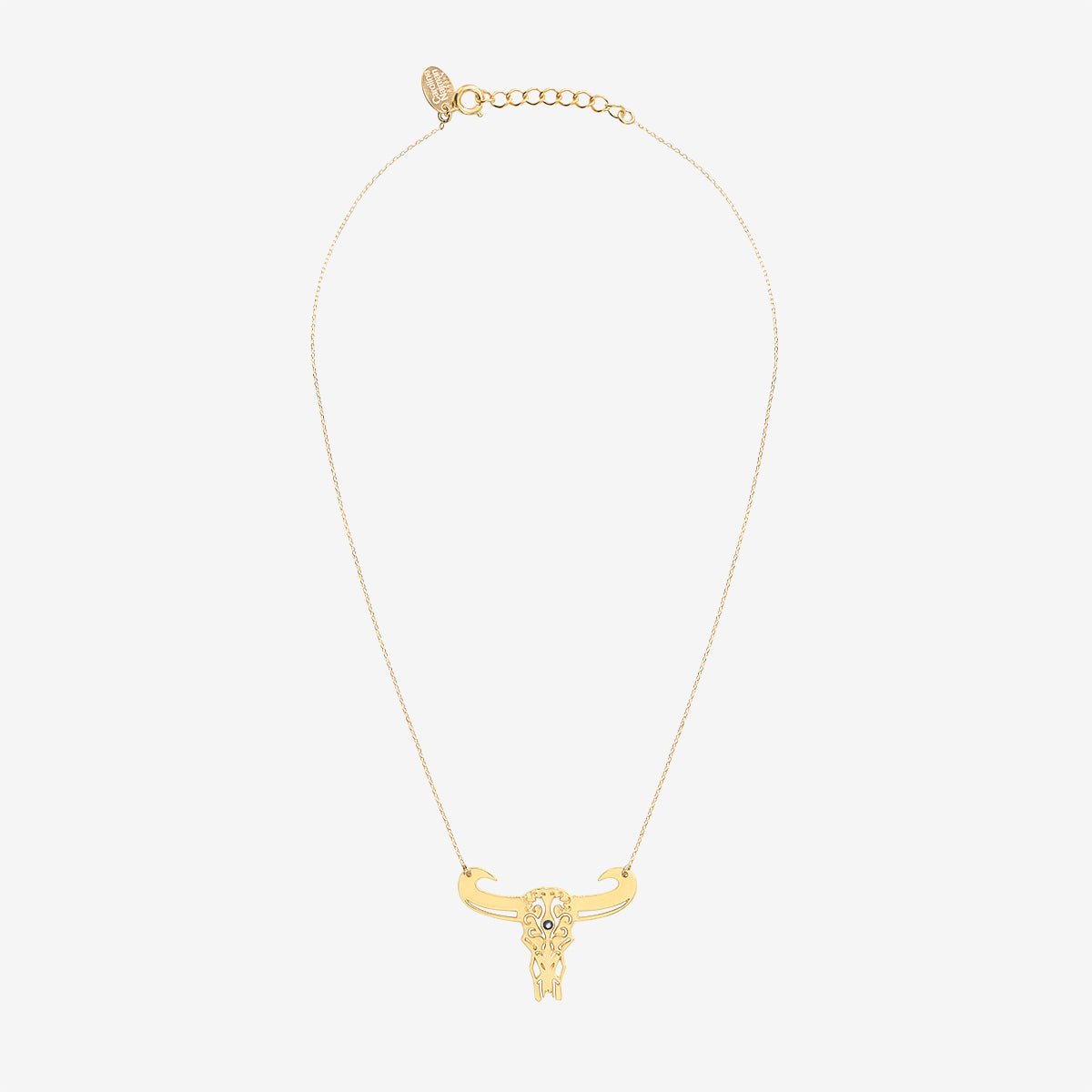 Collier doré buffle petit modele nacre grise - tatoo gris, CAROLINE NAJMAN