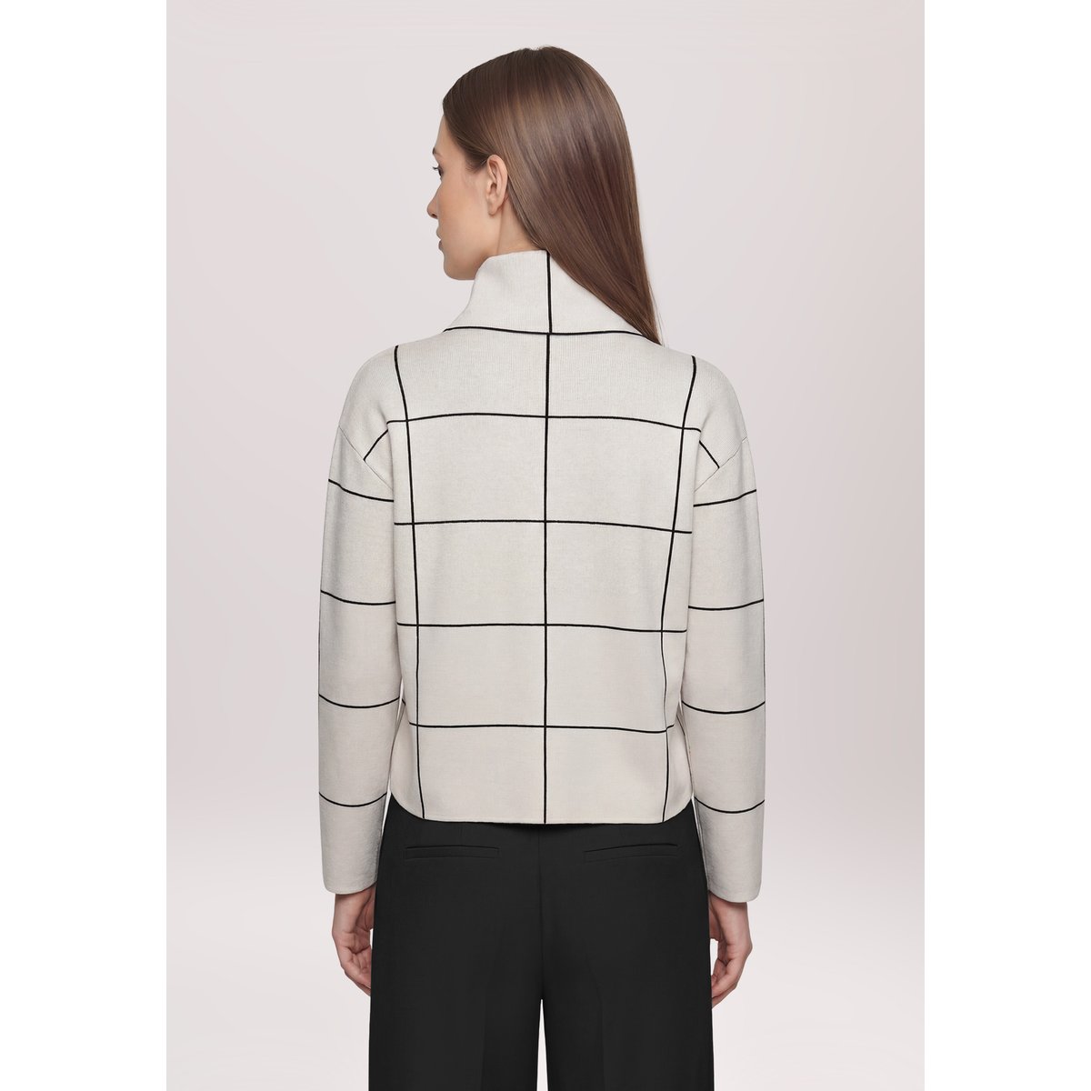 Pull-over en maille à col patch beige/black, BETTY BARCLAY