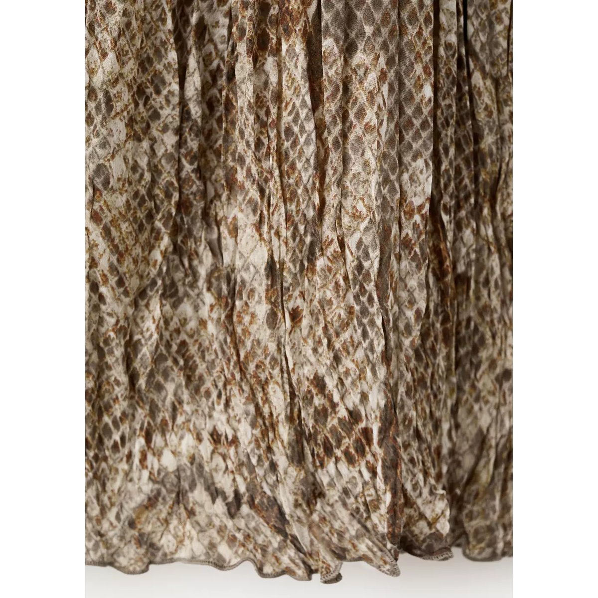 Robe fluide en imprimé animal kaki, MANGO