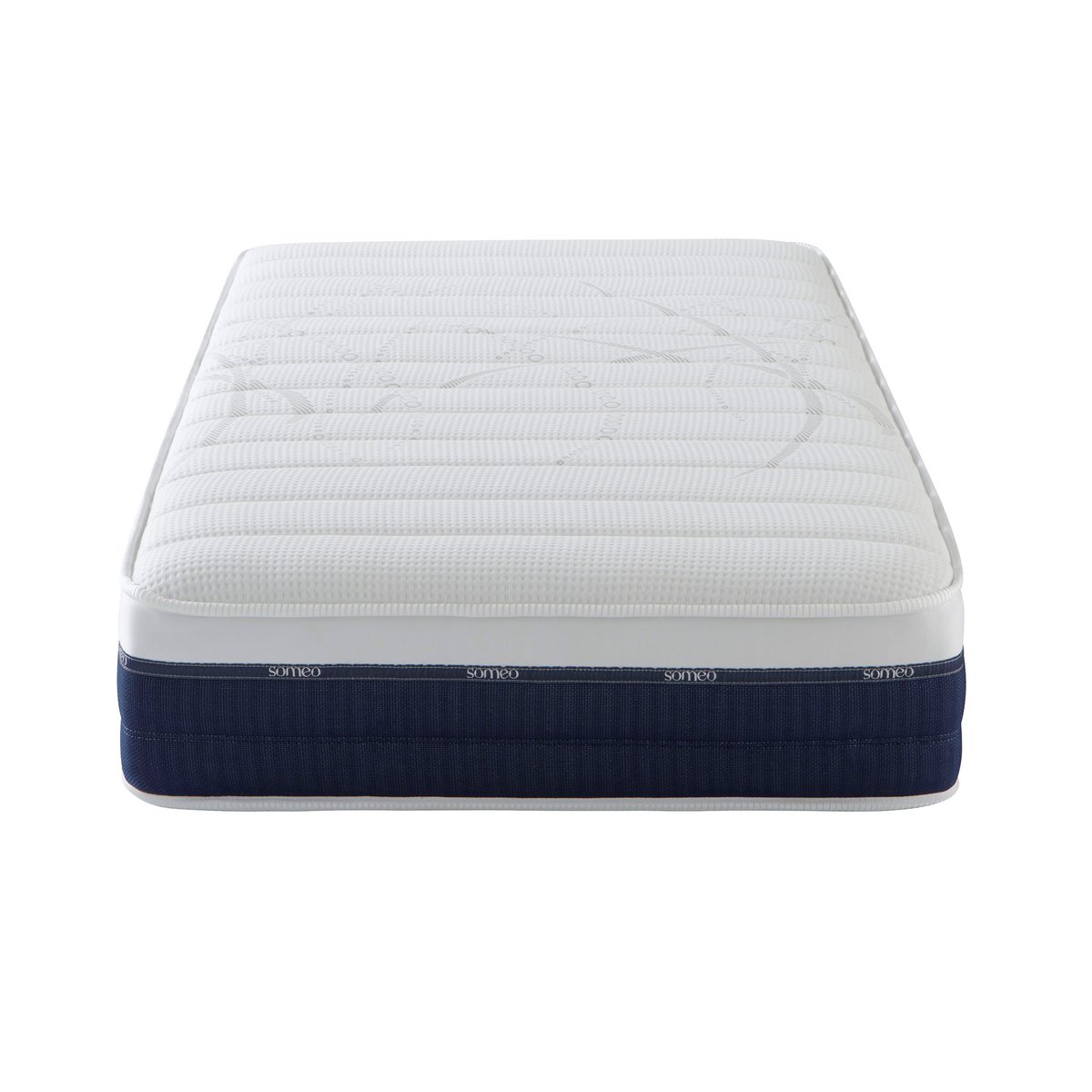 Ensemble matelas ressorts et mémoire de forme, sommier et pieds Rêve 600 blanc, SOMEO