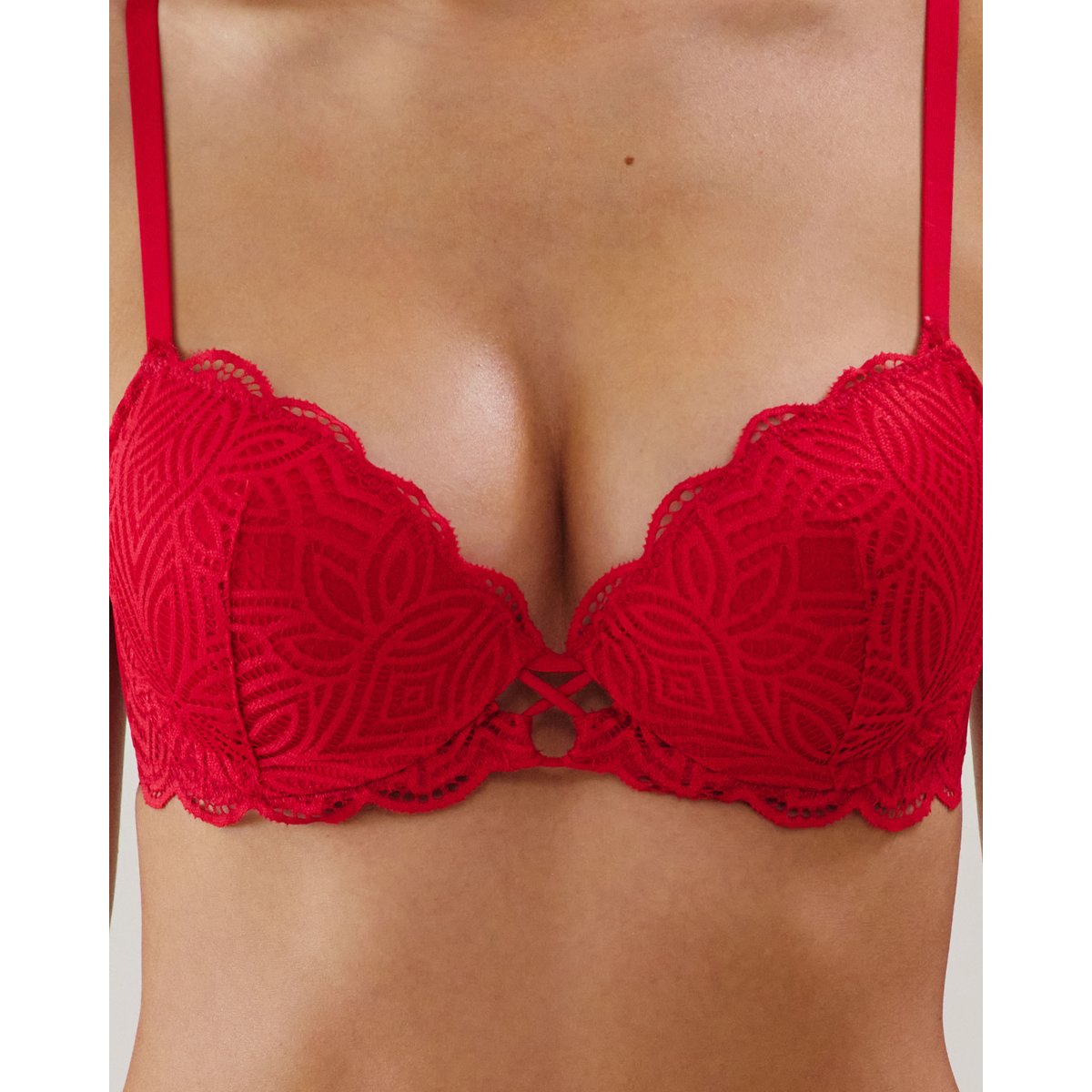 Soutien-gorge push-up en dentelle DAILIZ rouge, UNDIZ