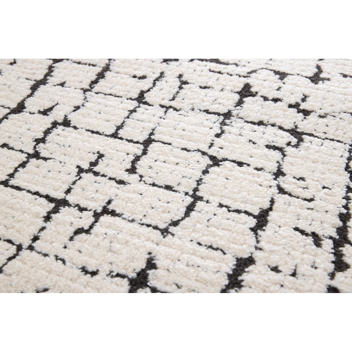 Tapis effet haut-et-bas ultra doux OBSIDIAN noir intense, AFK LIVING
