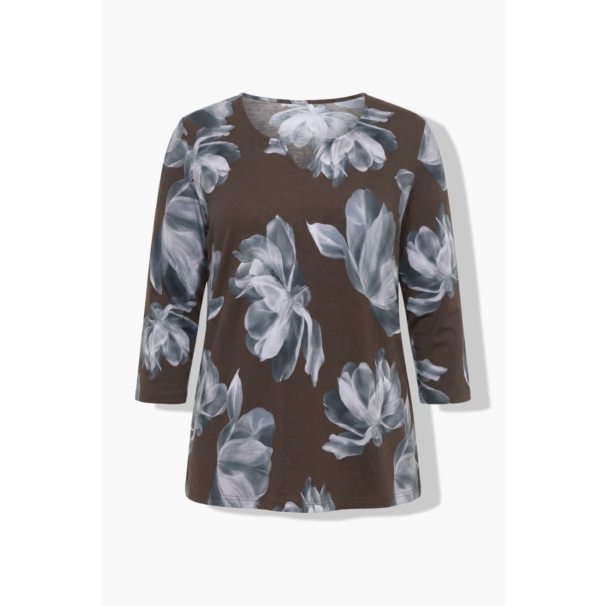 T-shirt à fleurs acajou, ULLA POPKEN