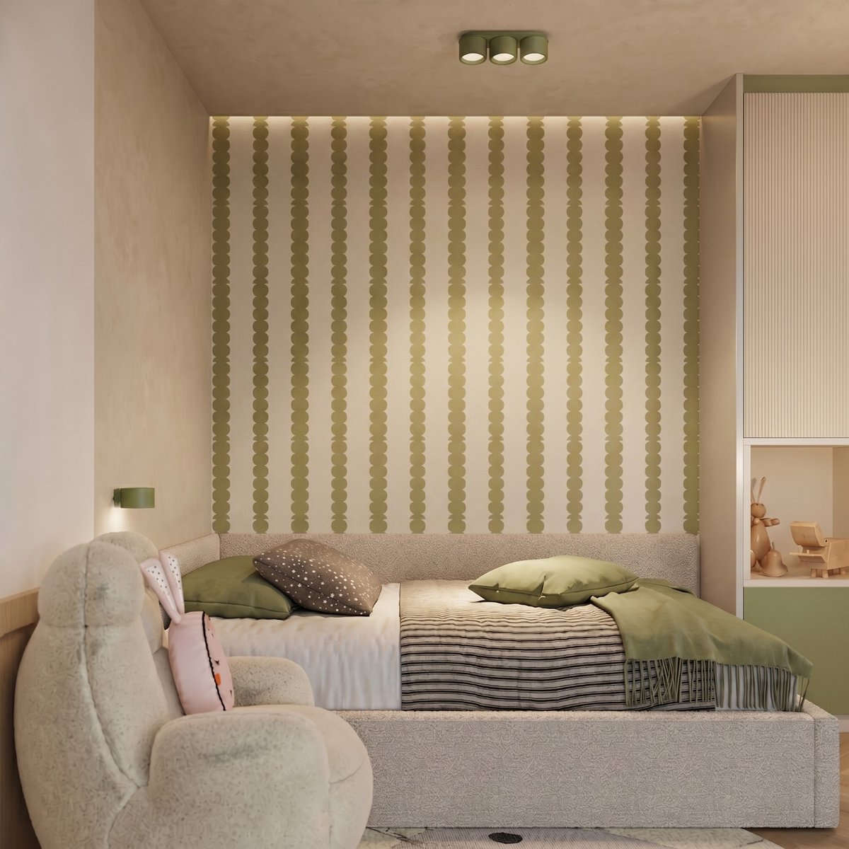 Plafonnier Aluminium Vert Olive Gx53 3 MODO vert olive, EDEN