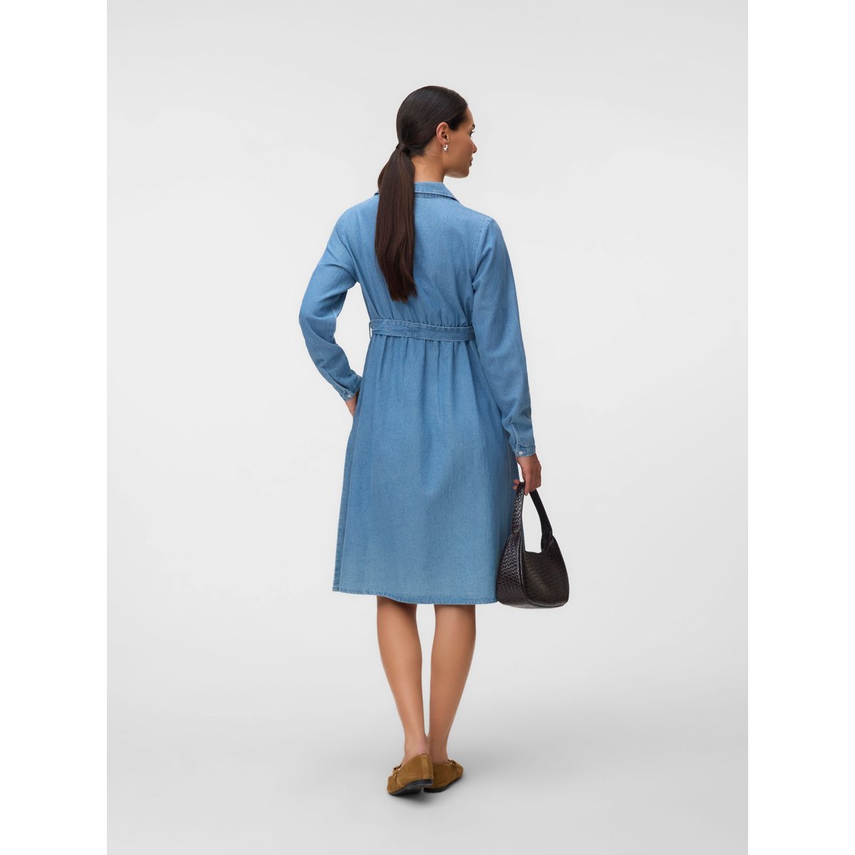 Robe En Denim medium blue denim, MAMA LICIOUS