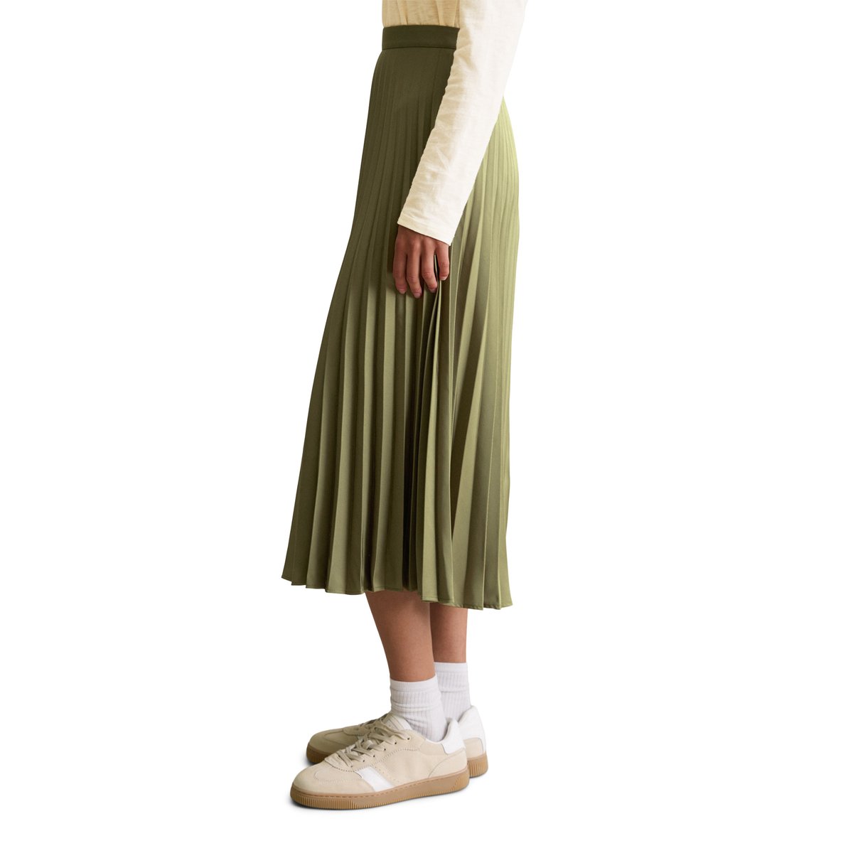 Jupe plissée A-Shape en polyester recyclé gris, MARC O’POLO DENIM