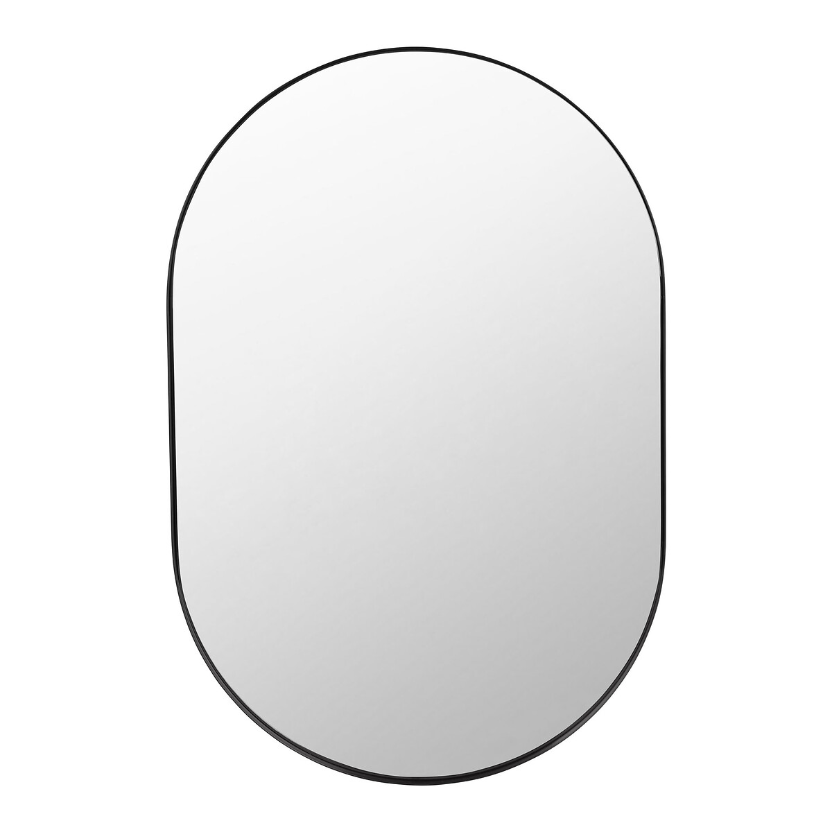 90cm Black Metal Slim Frame Oval Wall Mirror black, SO'HOME