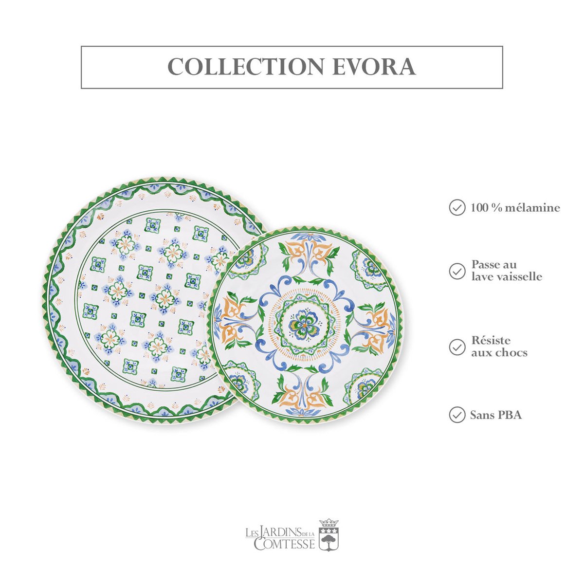 Grande assiette plate Evora 28 cm autres, LES JARDINS DE LA COMTESSE