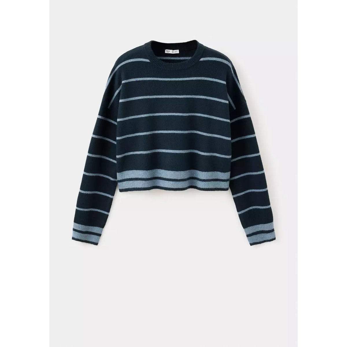 Pull-over à rayures contrastantes bleu marine, MANGO TEEN