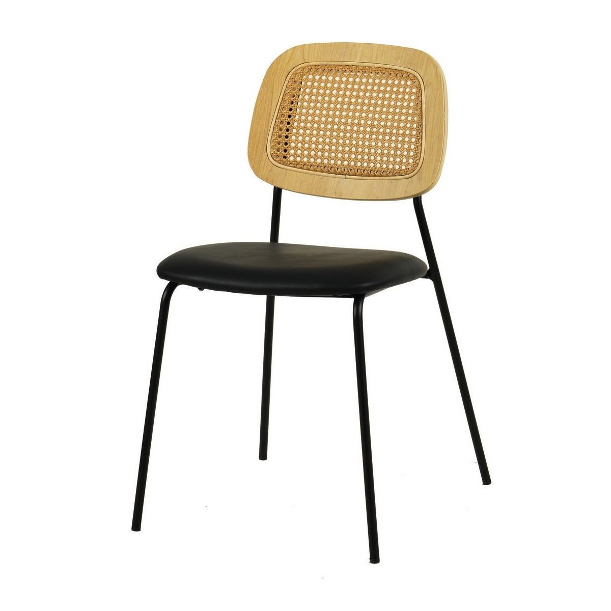 Ensemble repas en bois et 4 chaises Memphis - MATIKA noir, MATHI DESIGN