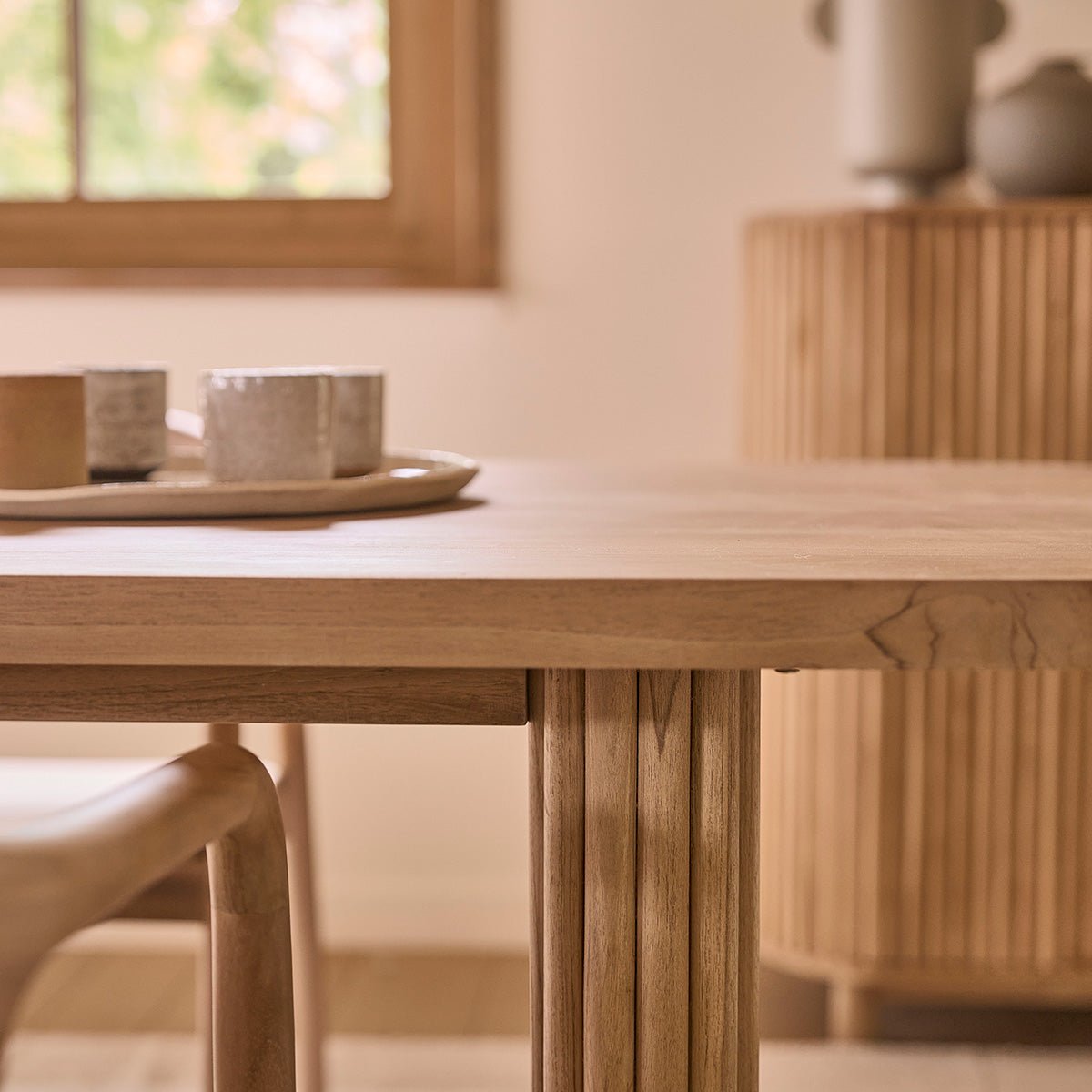 Table en bois teck massif 6 pers. COLINE naturel, BERAH GETAH