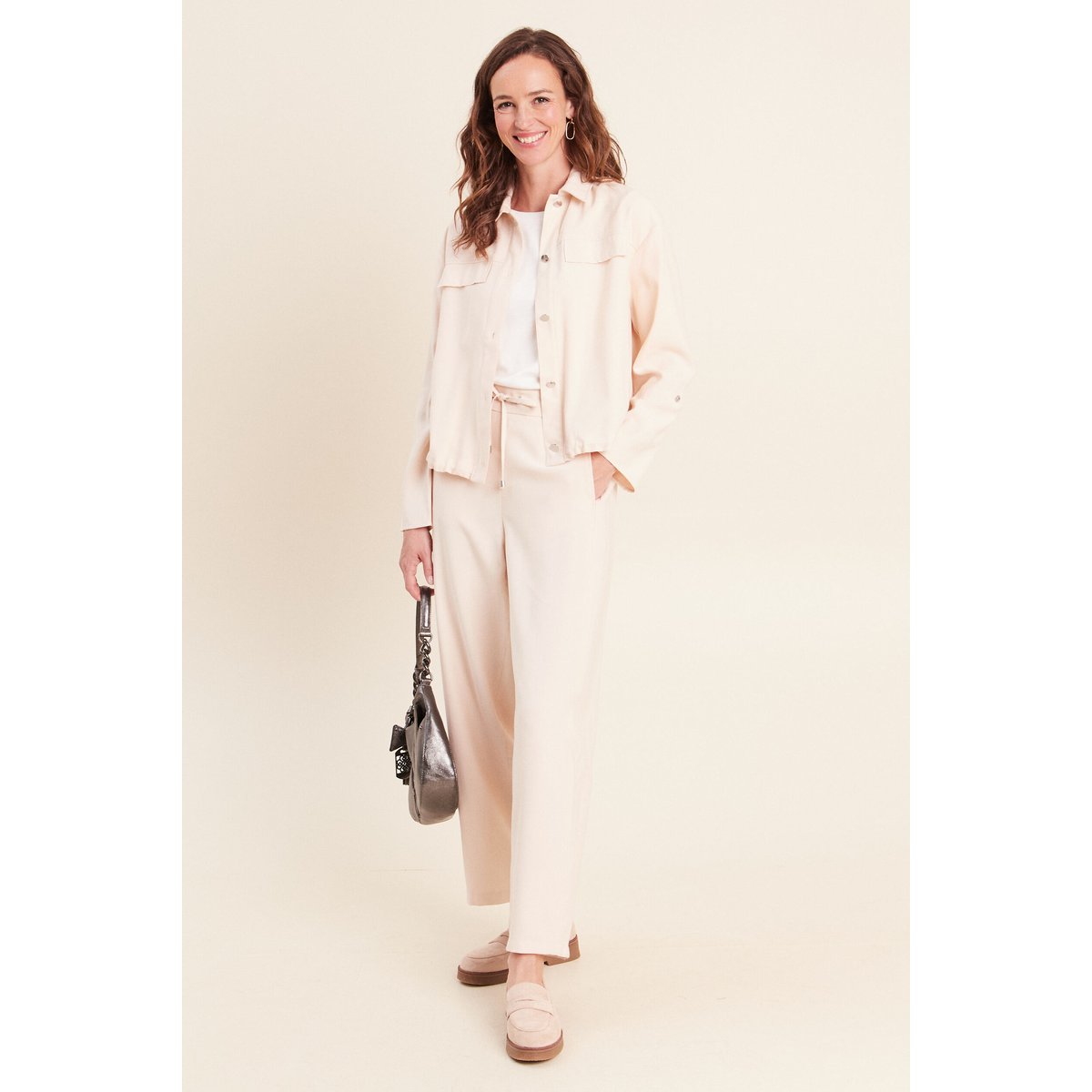 Chemise col chemise manches longues creme, BREAL