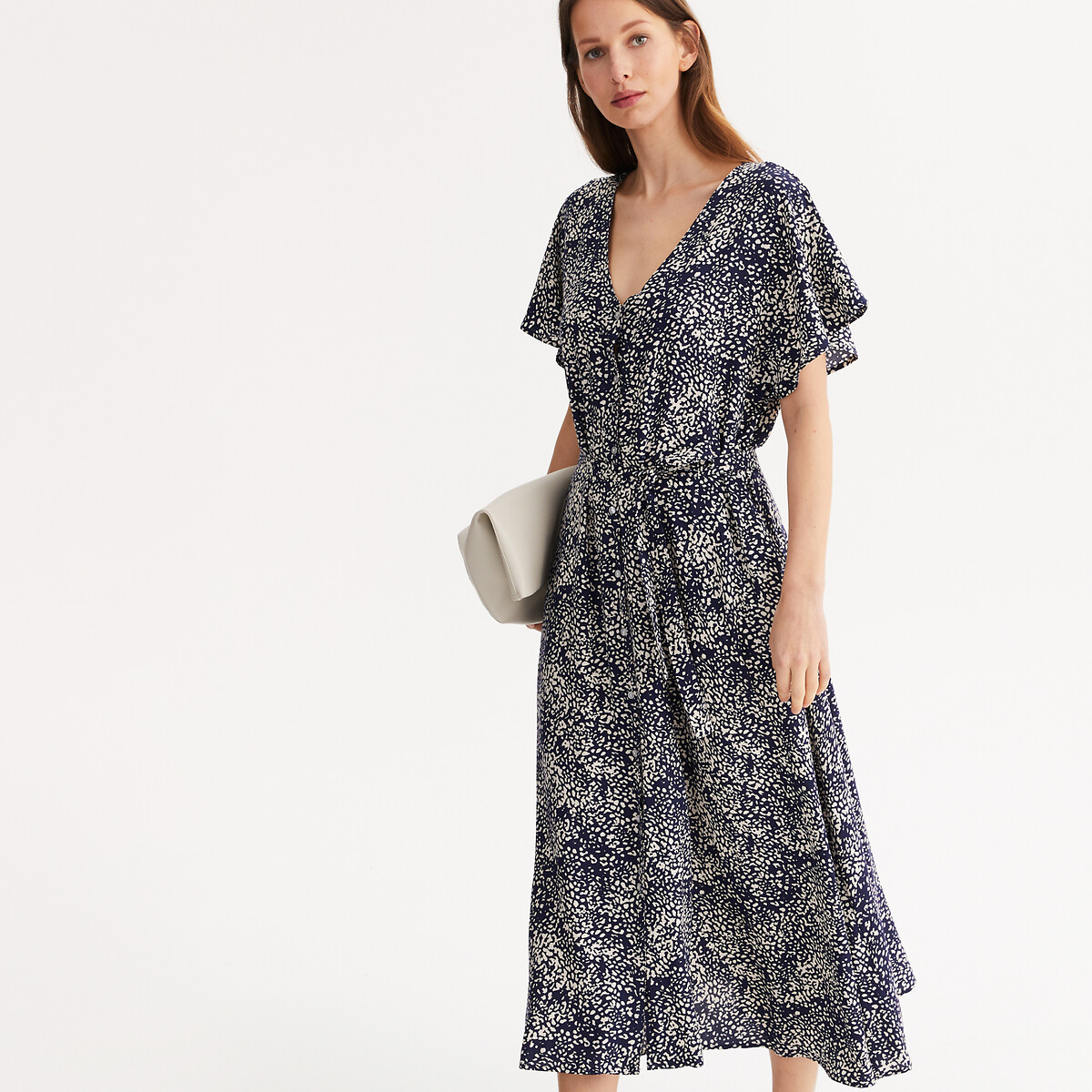 Floral Full Maxi Dress star print/navy background, ANNE WEYBURN