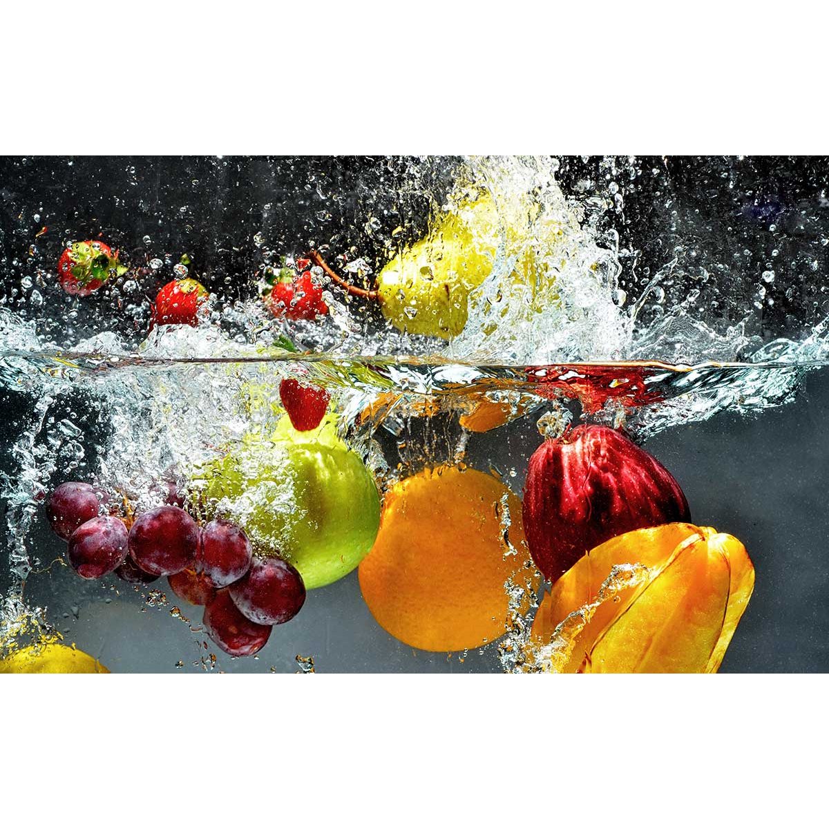 Tableau cocktail de fruits h2o , 80x50cm toile imprimée, HEXOA
