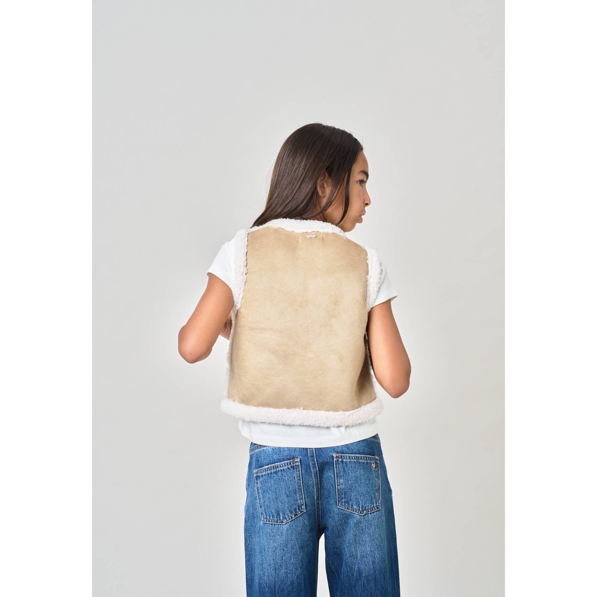 Gilet sans manches fille SVANY natural, DEELUXE