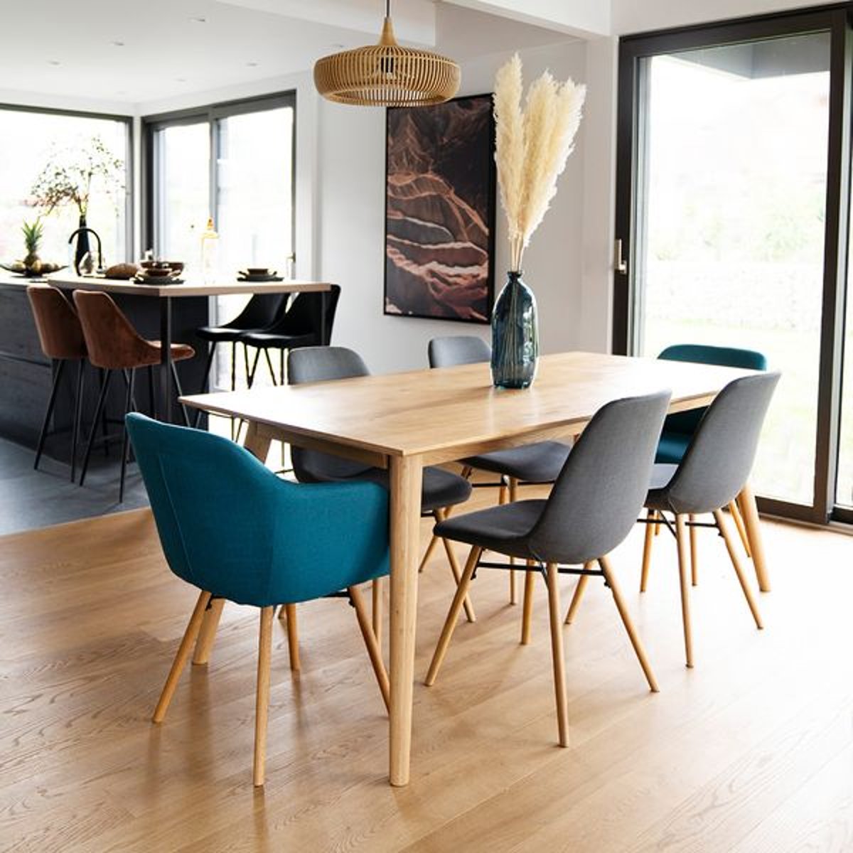 Table repas, allonge optionnelle naturel clair, ZAGO