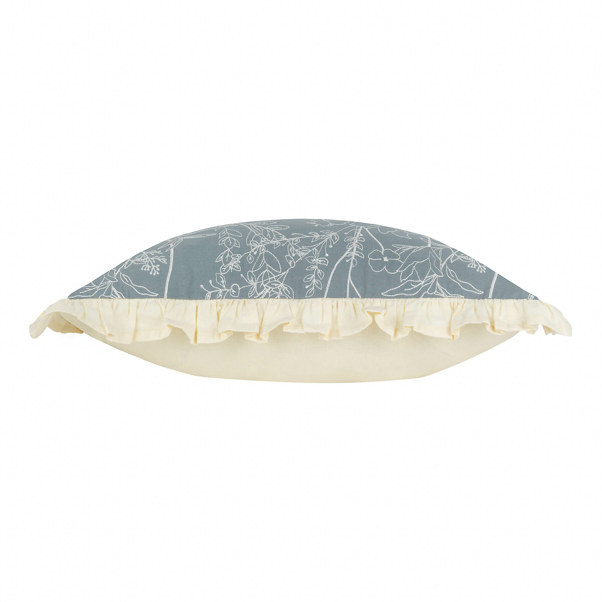Mae Embroidered Cotton Filled Cushion midnight blue, WYLDER NATURE