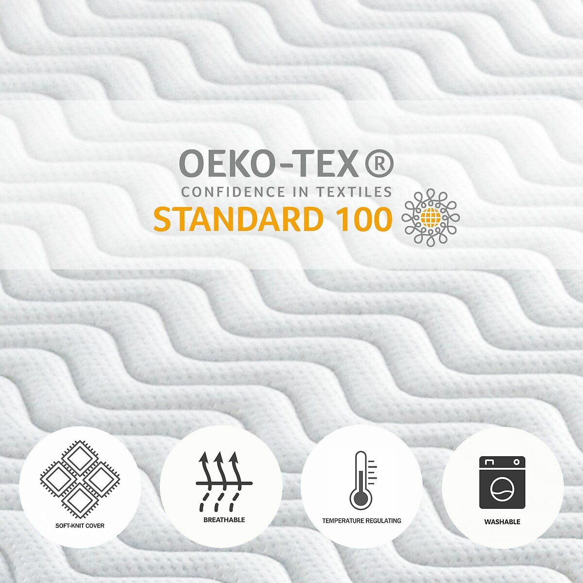Otho Anti Allergy Kids Foam Mattress with OEKO-TEX Fabric white, ASPIRE