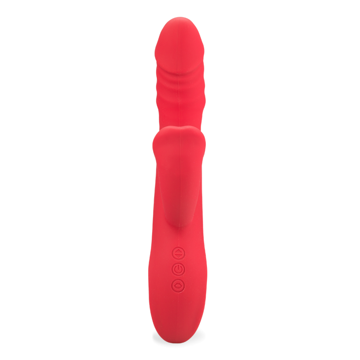 Vibromasseur puissant rabbit va-et-vient et langue Pleasure Rush rouge, LOVE AND VIBES