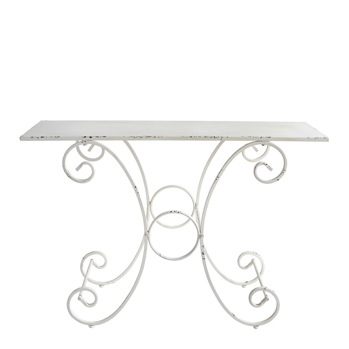 Table de jardin Champêtre rectangulaire en métal 120 x 40 x 81 cm couleur unique, MATHILDE M