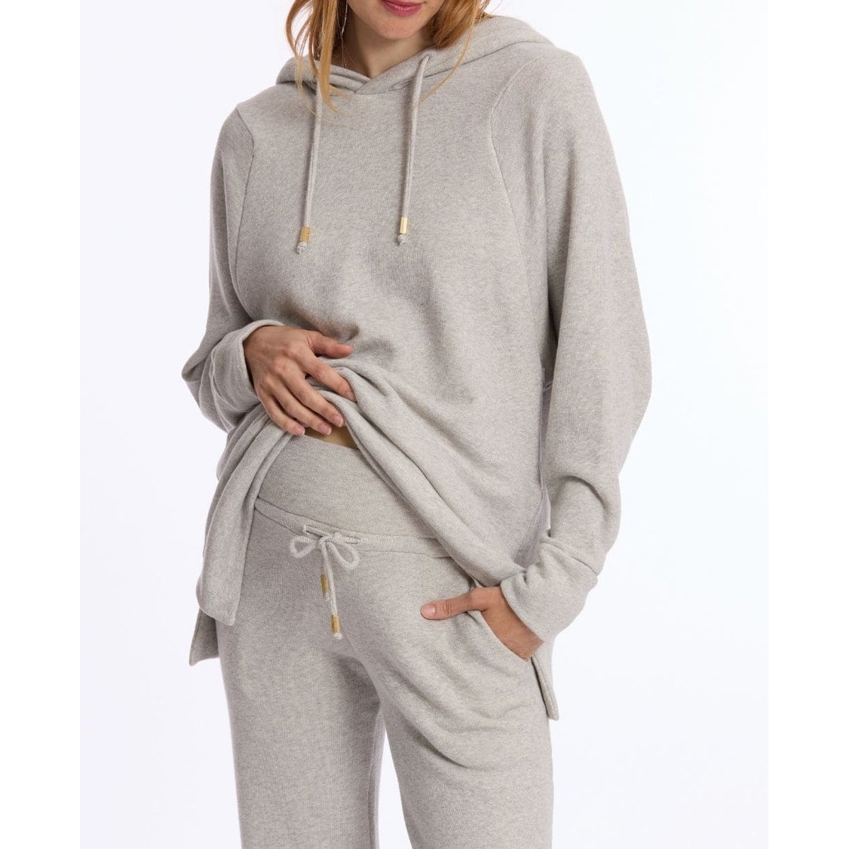Sweat à capuche de grossesse et d'allaitement Billie gris, CACHE COEUR
