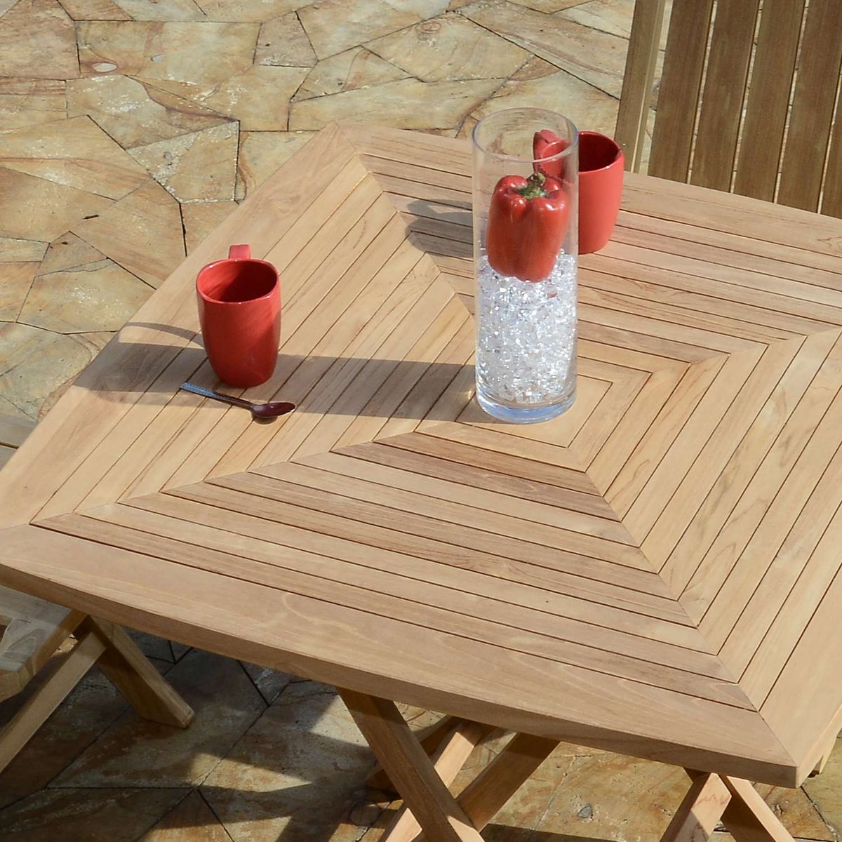 Salon de jardin en teck massif Malo, 2 places naturel, TECK ATTITUDE