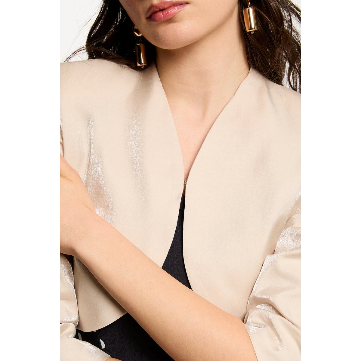 Boléro ajusté manches 3/4 beige clair, MORGAN