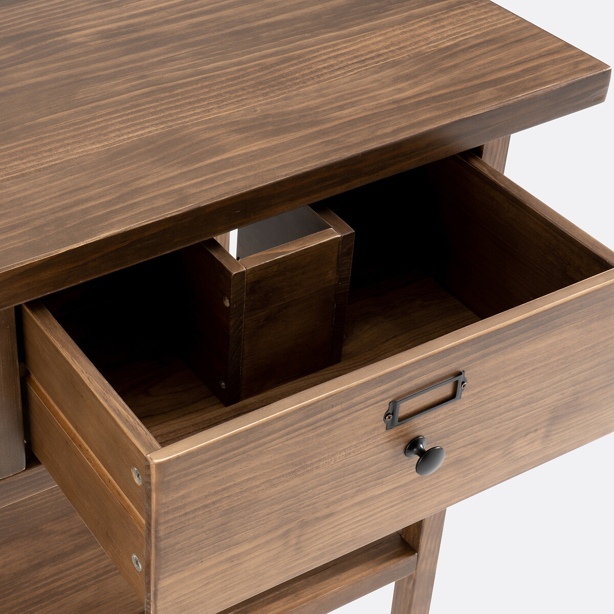 Lunja Solid Pine Double Vanity Unit dark wood, LA REDOUTE INTERIEURS