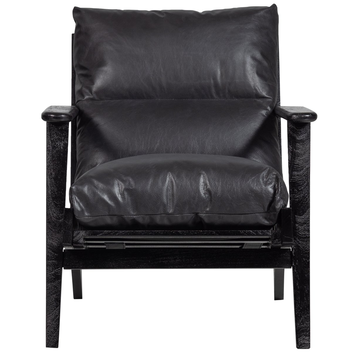 Fauteuil en bois et tissu - HOUSTON noir, WOOOD