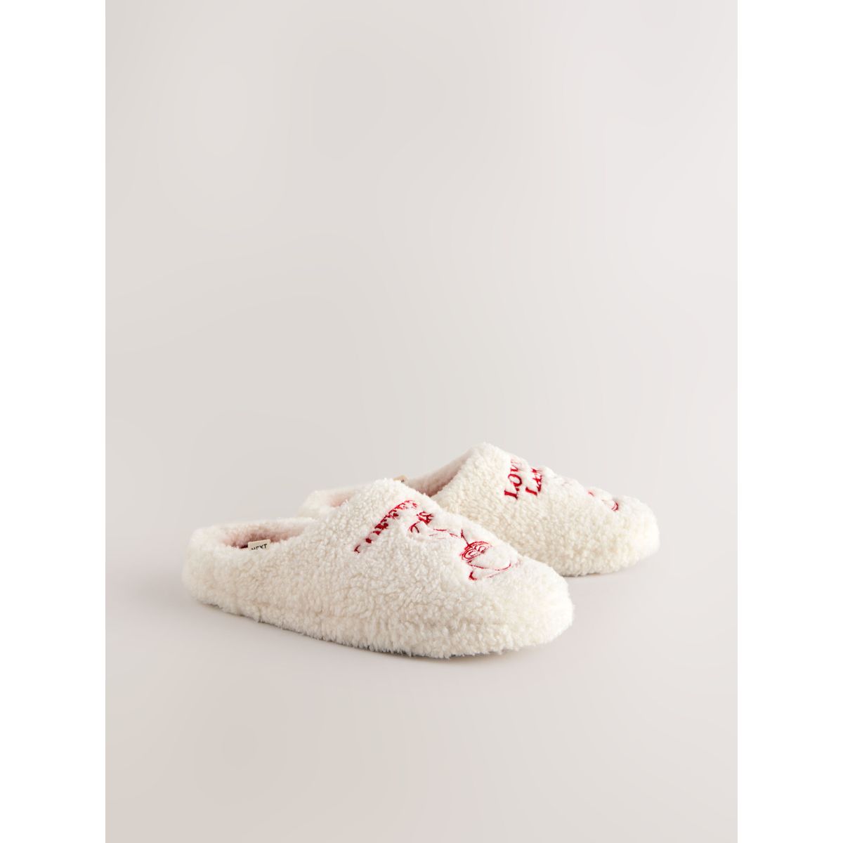 Chaussons mules imitation peau de mouton café, NEXT