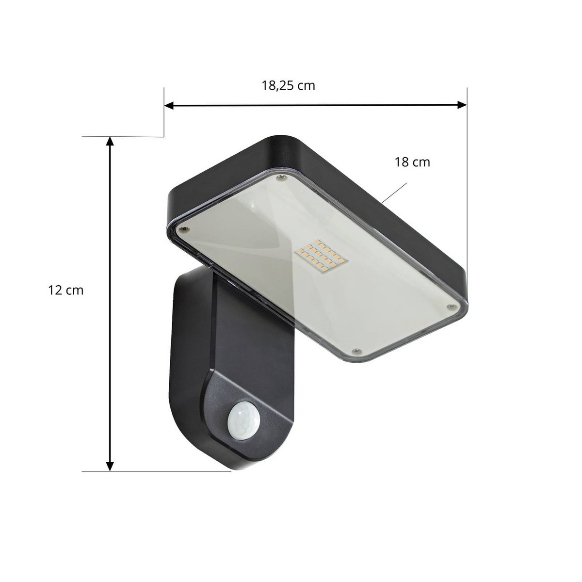 Applique extérieure moderneLED, Tarlson noir, transparent, PRIOS