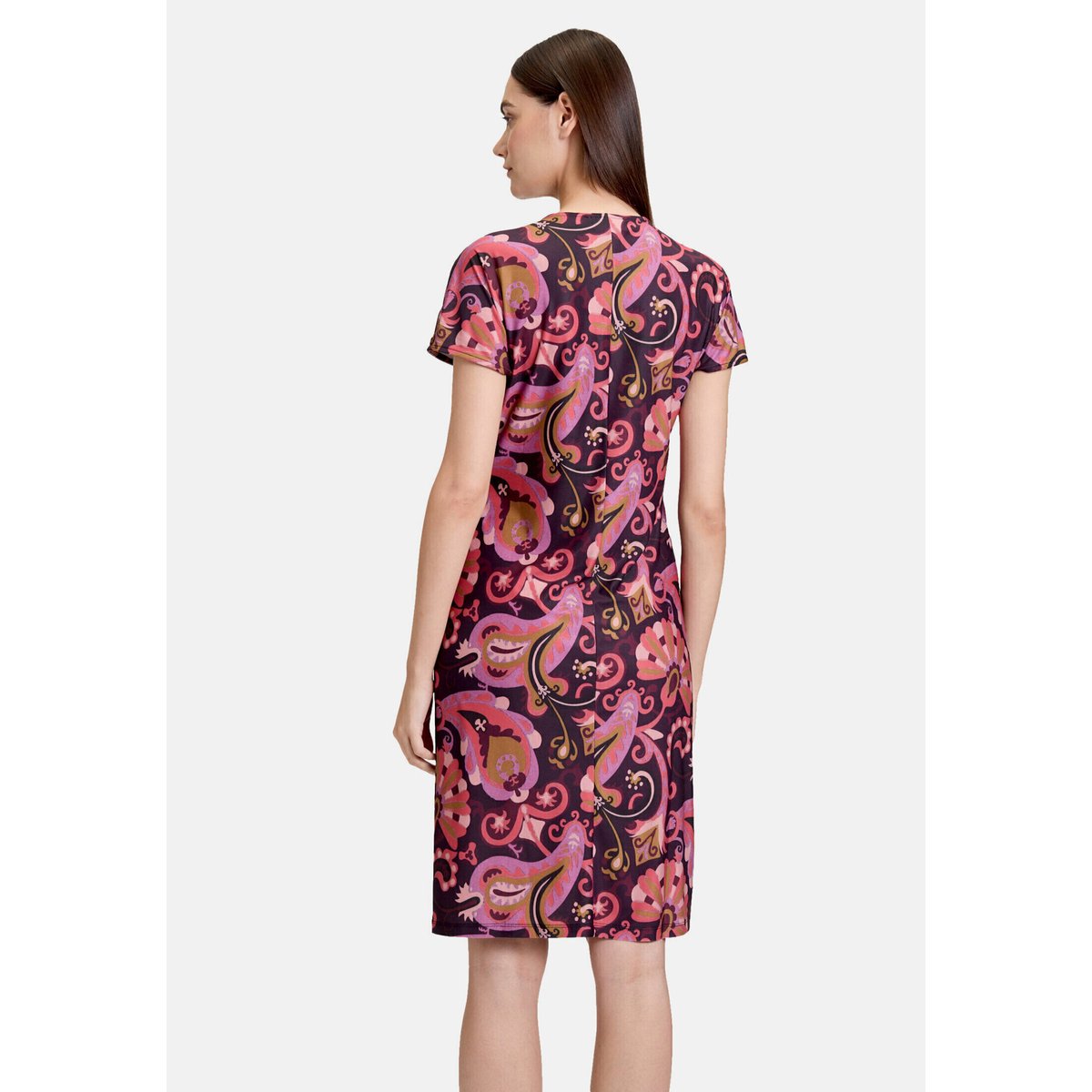 Robe en jersey à fronce violet/rose, CARTOON