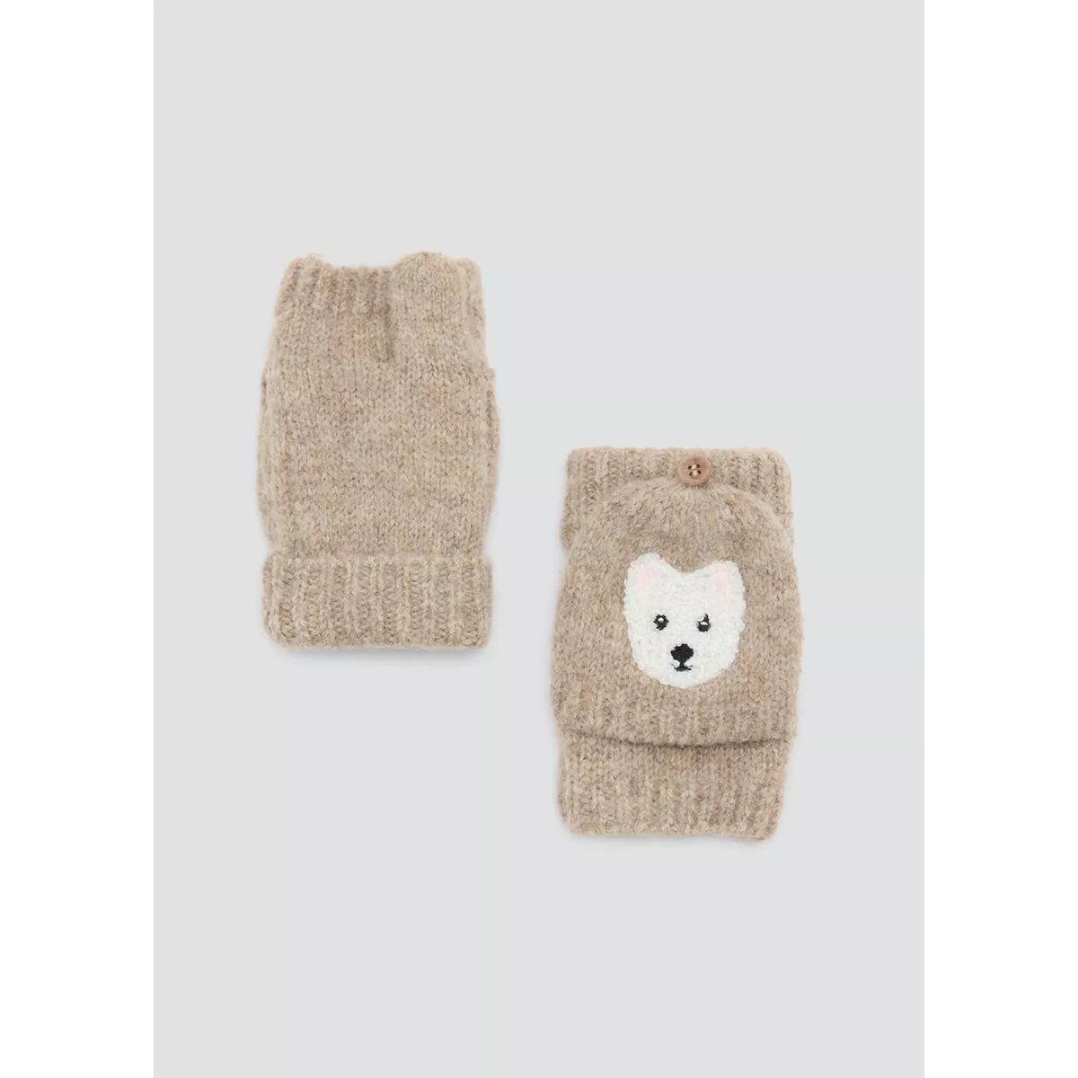 Gants en maille petit chien sable, MANGO BABY