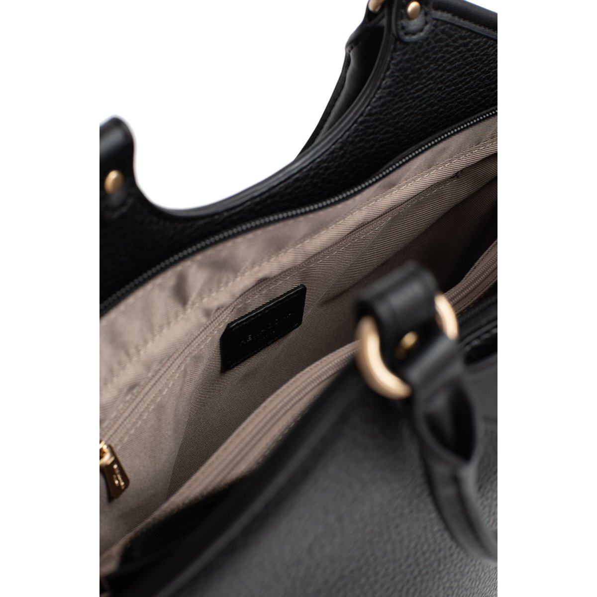 Sac porté main 2 poignées ELLA noir, HEXAGONA