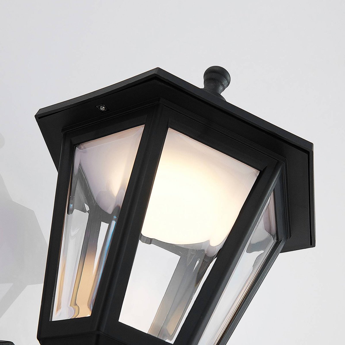 Applique extérieure antiqueLED, Iavo noir (ral 9005), transparent, LINDBY