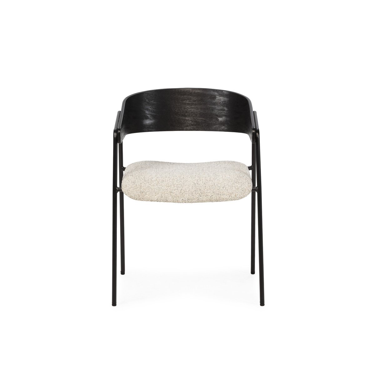 Lot de 2 chaises tissu texturé, SOREN noir, BOBOCHIC