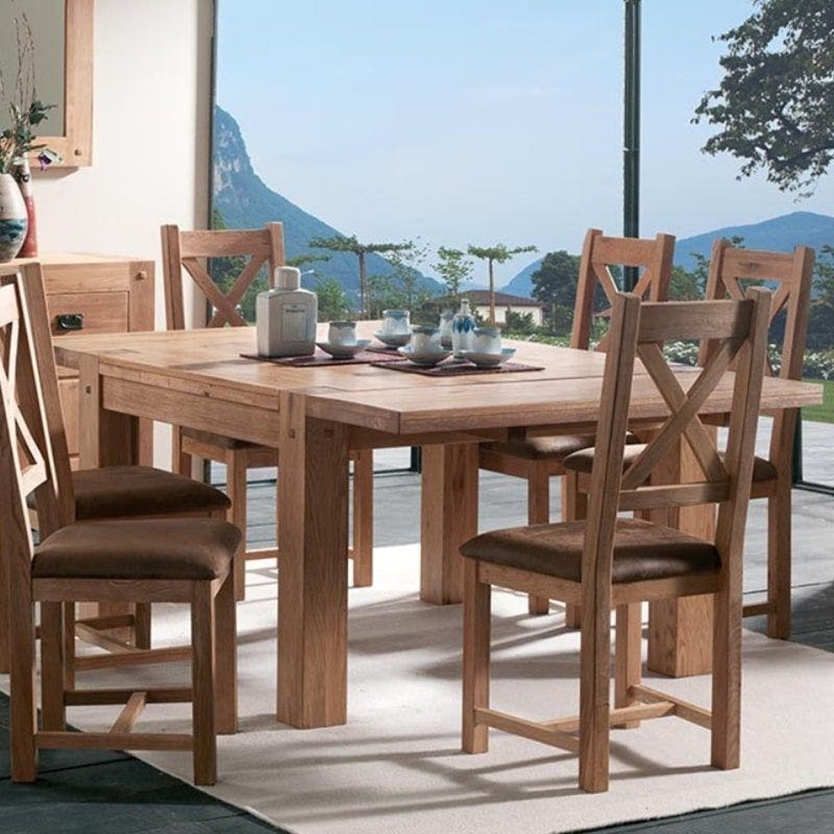 Table de repas carrée chêne massif 140 cm FJORD bois naturel, PIER IMPORT