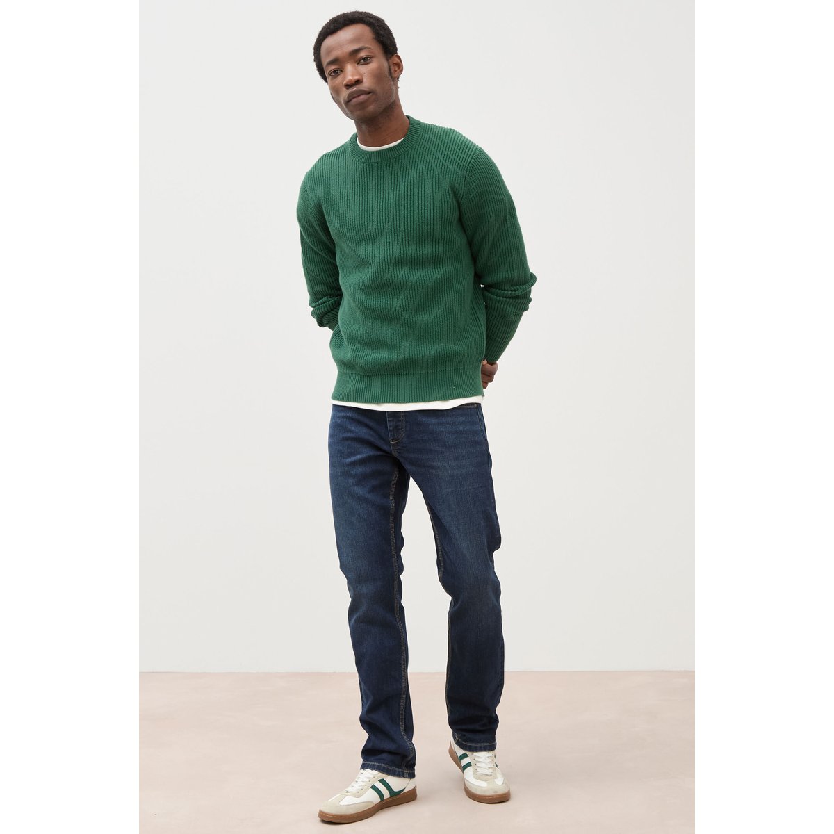 Jeans straight longueur 34 denim brut, BONOBO