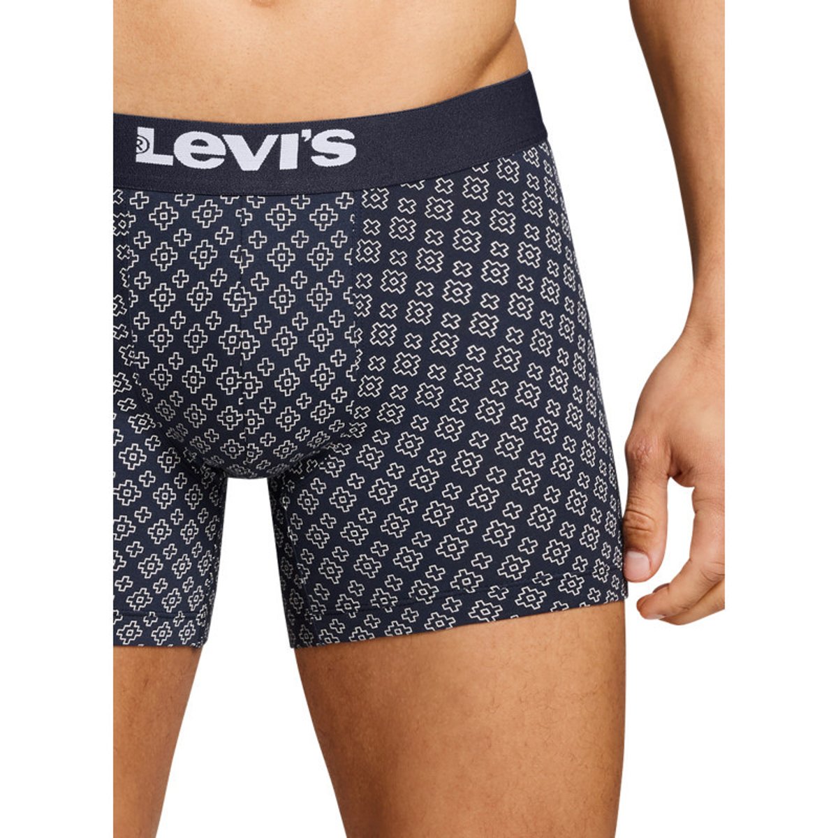 Lot de 3 boxers courts bleus en coton avec ceinture élastiquée bleus, LEVI'S