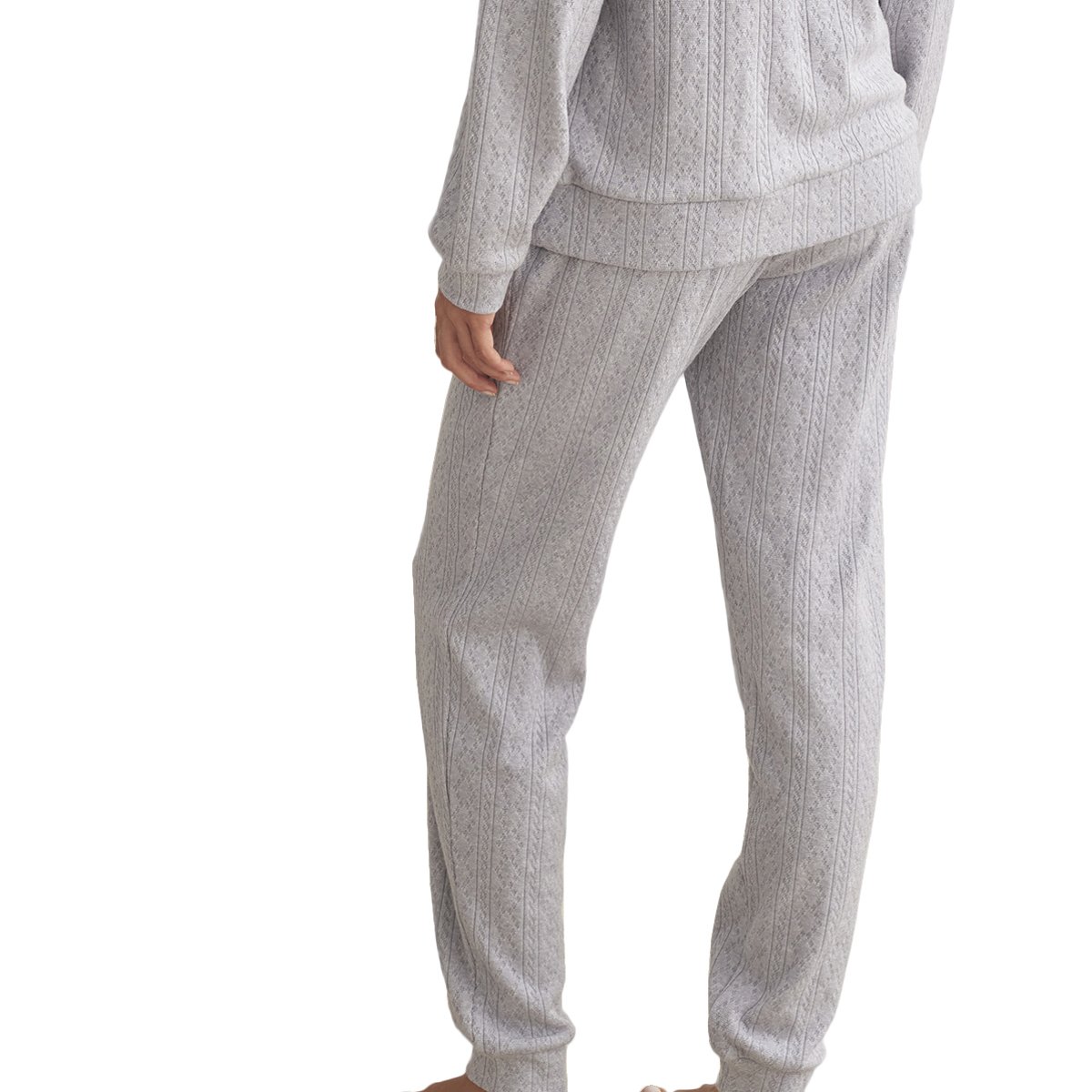 Pyjama pantalon top manches longues TEXTURAS gris, SELMARK
