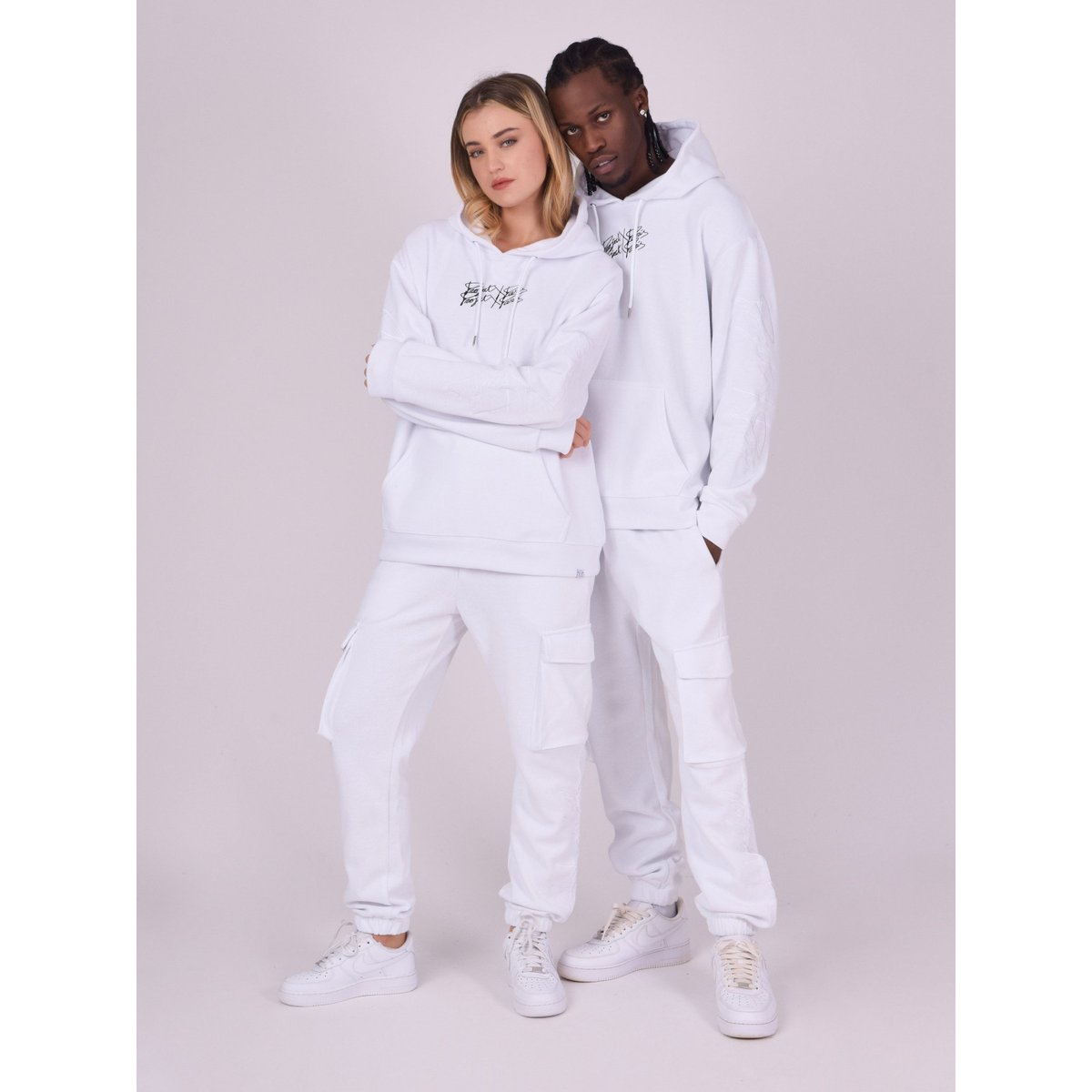Pantalon cargo basic blanc, PROJECT X