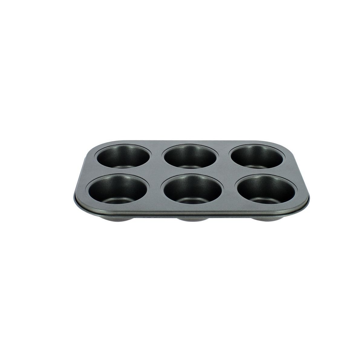 Plaque à 6 muffins en acier carbone, AMANDINE noir, MENASTYL
