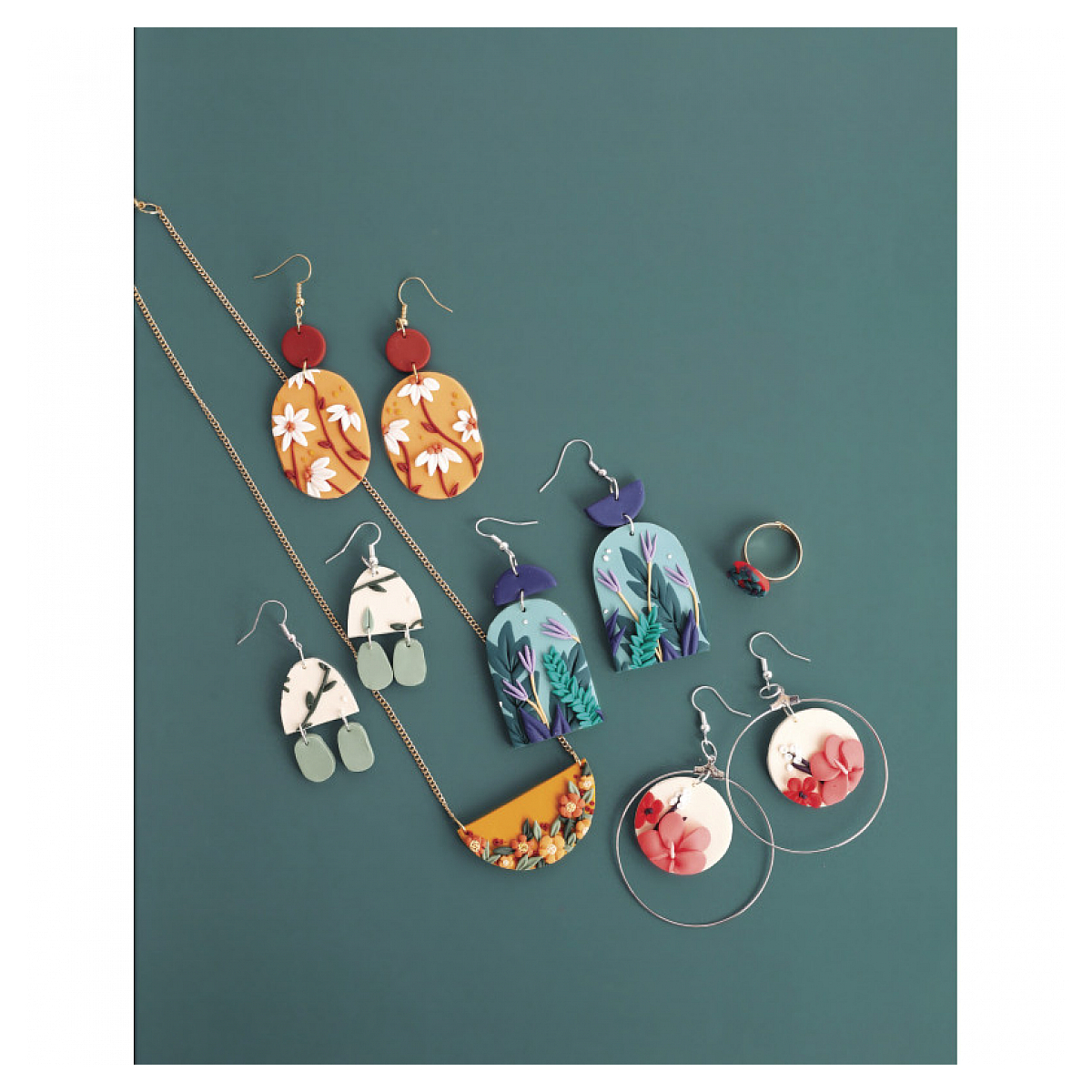 Coffret cree des bijoux slab couleur unique, FIMO