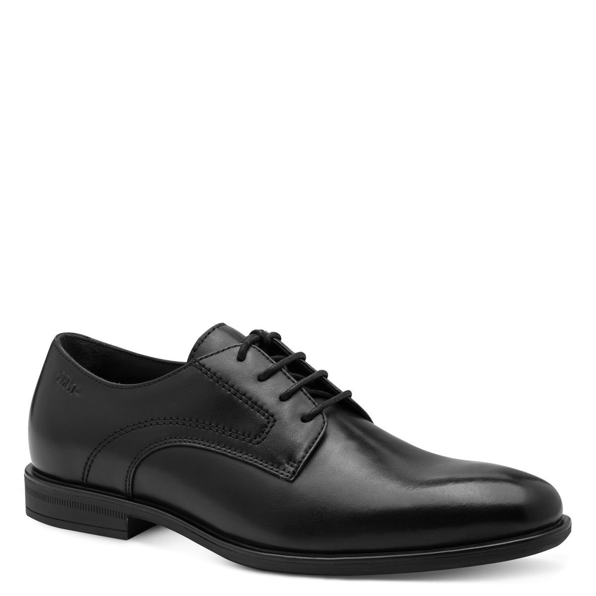 Derbie en cuir noir, TAMARIS